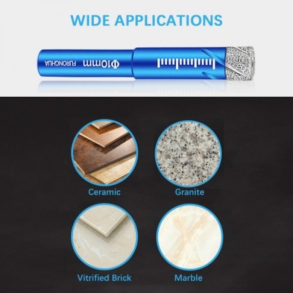 Dry Diamond Drill Bits Set 5PCS with 1/4 5/16 3/8 1/2 Inch for Granite Ceramic Marble Tile Stone Glass Diamond Coating