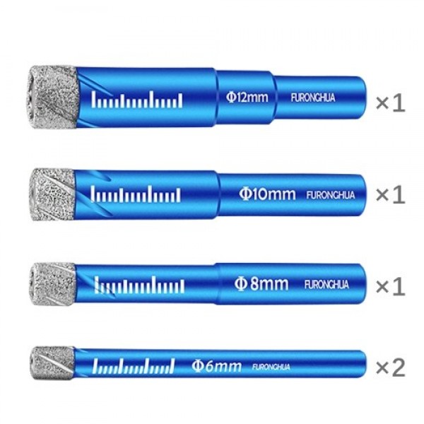 Dry Diamond Drill Bits Set 5PCS with 1/4 5/16 3/8 ...