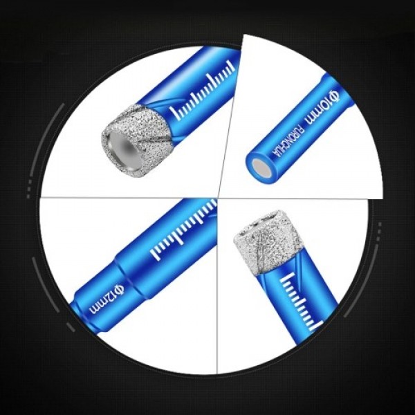 Dry Diamond Drill Bits Set 5PCS with 1/4 5/16 3/8 1/2 Inch for Granite Ceramic Marble Tile Stone Glass Diamond Coating