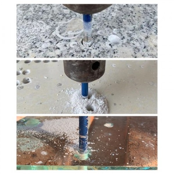 Dry Diamond Drill Bits Set 5PCS with 1/4 5/16 3/8 1/2 Inch for Granite Ceramic Marble Tile Stone Glass Diamond Coating