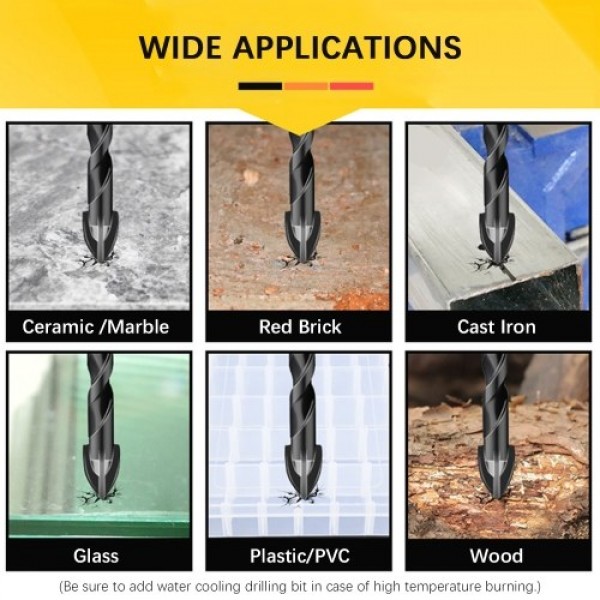 Masonry Drill Bits 10PCS for Tile Brick Glass Plas...