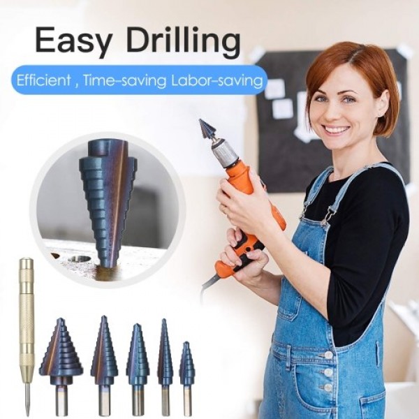 50 Sizes HSS Step Drill Bit Set (5pcs)