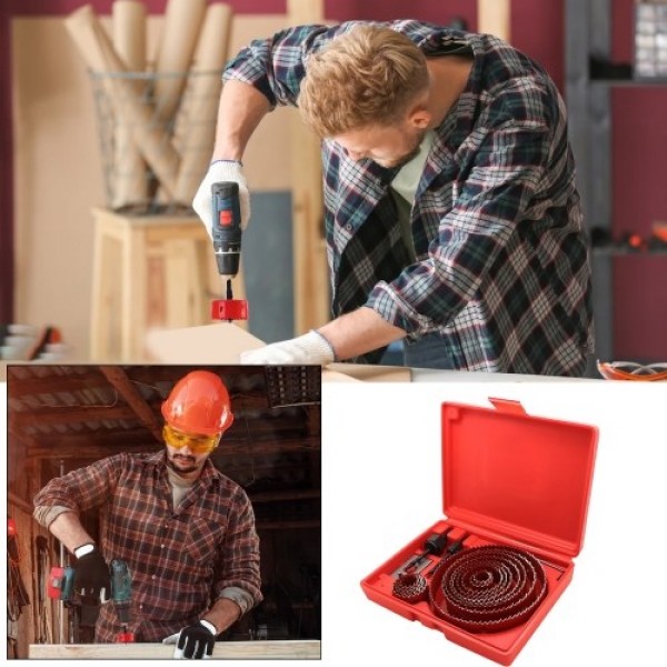 Woodworking Hole Opener Set Multi-Functional Carpentry Drilling Tool Kit for Thin Wood/PVC Board/Plastics Plate/Plasterboard