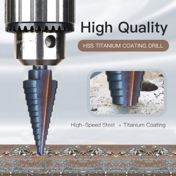 50 Sizes HSS Step Drill Bit Set (5pcs)