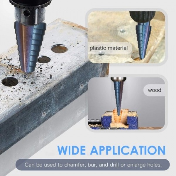 50 Sizes HSS Step Drill Bit Set (5pcs)