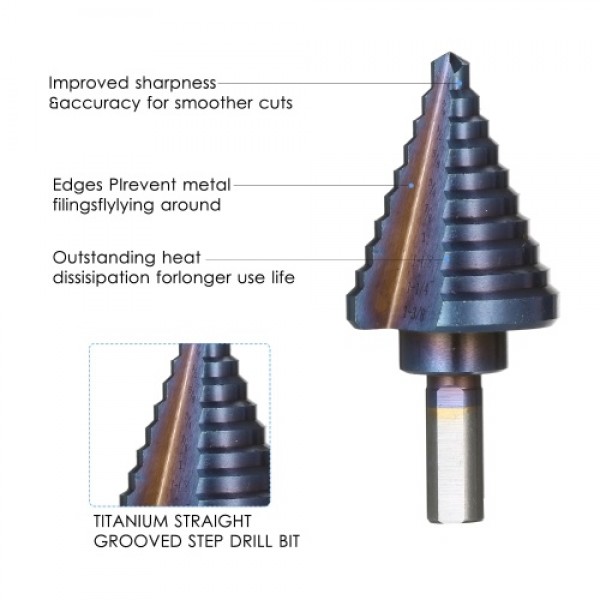 50 Sizes HSS Step Drill Bit Set (5pcs)
