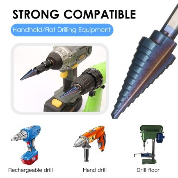 50 Sizes HSS Step Drill Bit Set (5pcs)