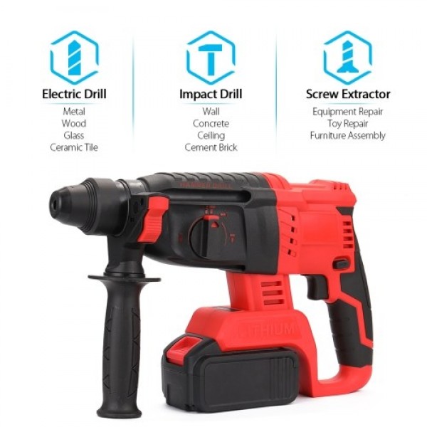 Multifunctional Industrial-grade Brushless Rechargeable Lithium Electric Hammer Cordless Impact Drill Electric Hammer Electric P