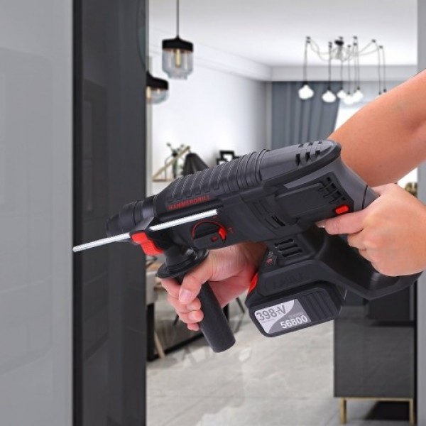 21V Brushless Heavy Duty 4 Function Rotary Hammer Drill 1 Inch SDS-plus Adjustabl Grip Handle 980 RPM Cordless Drill Demolition 