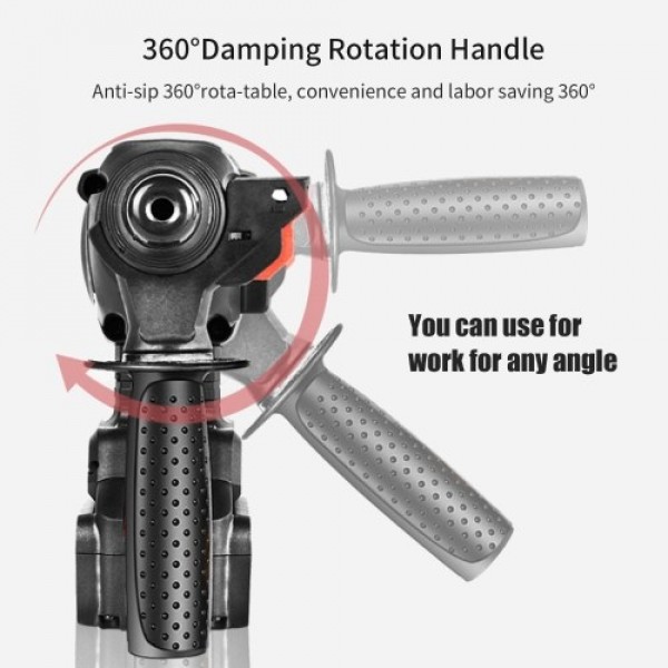 21V Brushless Heavy Duty 4 Function Rotary Hammer Drill 1 Inch SDS-plus Adjustabl Grip Handle 980 RPM Cordless Drill Demolition 