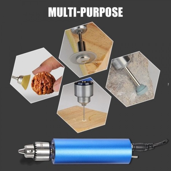 Micro Mini Electric Hand Drill 0.3-4mm Adjustable with 145pcs Accessories for Polishing Waxing Cutting Drilling Engraving EU Plu