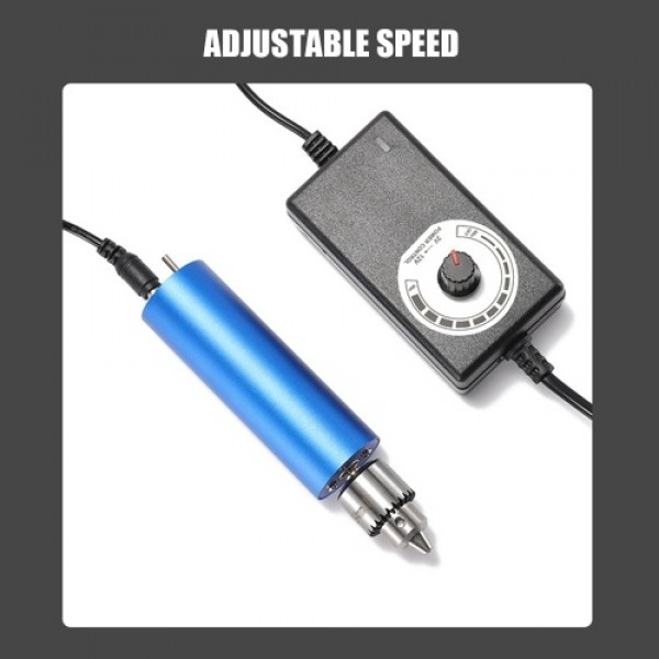 Micro Mini Electric Hand Drill 0.3-4mm Adjustable with 145pcs Accessories for Polishing Waxing Cutting Drilling Engraving EU Plu