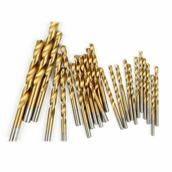 99Pcs Drill Bits Set 1/16''-3/8'' High-speed Steel Titanium Multi Bits Metal Tools
