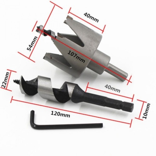 Ball Shape Door Lock Installation Kit Hole Saw Drill Cutter Auger Bit Tool Woodworking