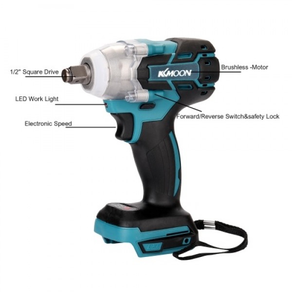 18V Cordless Impact Wrench Screw Driver Brushless Motor High Torque Electric Wrench with 13pcs 1/2 Impact Wrench Hexs Socket Bit