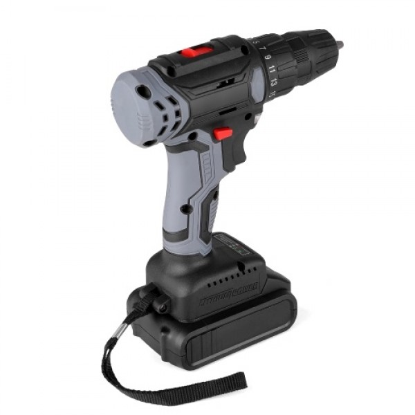 21V Portable Cordless Electric Drill with 3/8 Inch Chuck Mini Handheld Power Drill &amp; Screwdriver with Battery Level Indicato