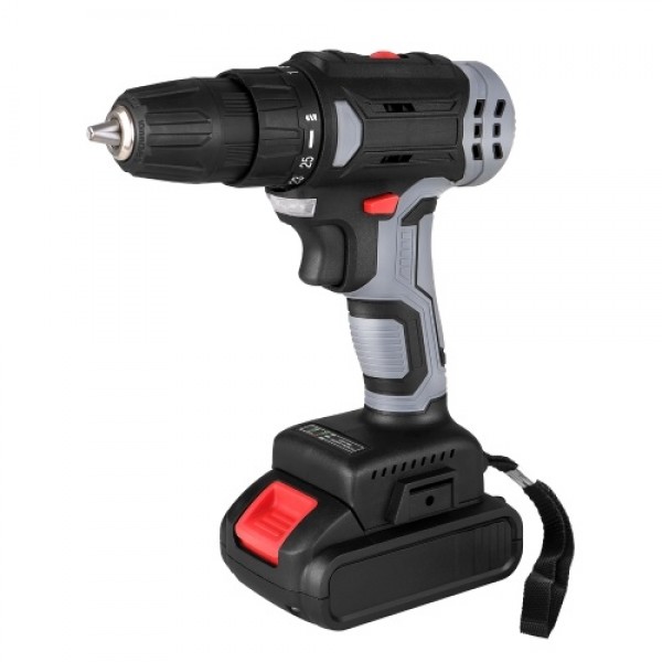 21V Portable Cordless Electric Drill with 3/8 Inch...