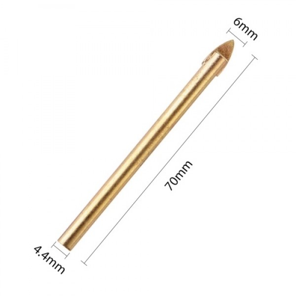 10Pcs Drill Bits Set with 6mm 1/4 Inch Round Shank for Glass Ceramic Marble Tile Concrete Wood and Brick Wall Drilling Tool