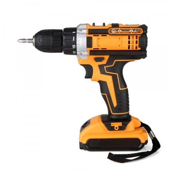 21V Portable Cordless Electric Drill with 3/8 Inch Chuck Mini Handheld Power Drill &amp; Screwdriver with LED Work Light 2-varia