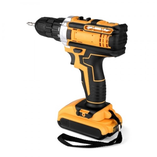 21V Portable Cordless Electric Drill with 3/8 Inch Chuck Mini Handheld Power Drill &amp; Screwdriver with LED Work Light 2-varia