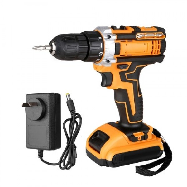 21V Portable Cordless Electric Drill with 3/8 Inch Chuck Mini Handheld Power Drill &amp; Screwdriver with LED Work Light 2-varia