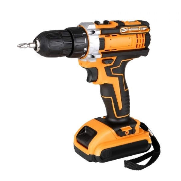 21V Portable Cordless Electric Drill with 3/8 Inch...