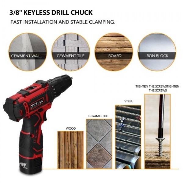 18V Multifunctional Electric Cordless Drill High-power Lithium Battery Wireless Rechargeable Hand Drills Brush Motor Home DIY El