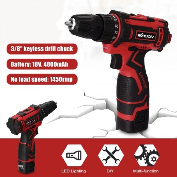 18V Multifunctional Electric Cordless Drill High-power Lithium Battery Wireless Rechargeable Hand Drills Brush Motor Home DIY El