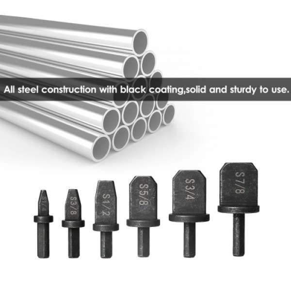 6pcs Swaging Tool Drill Bit Set Tube Pipe Expander for Air Conditioner Refrigeration HVAC Installtion and Repair
