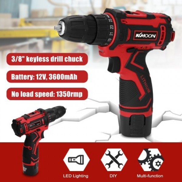 12-Voltage Multifunctional Electric Cordless Drill High-power Lithium Battery Wireless Rechargeable Hand Drills Brush Motor Home