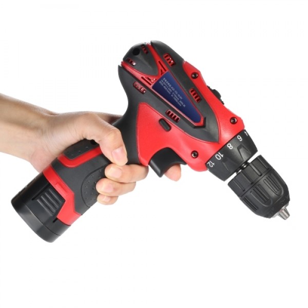 16.8V Lithium-Ion Two-speed Multi-functional Electric Cordless Drill Rechargeable Screwdriver with LED Light