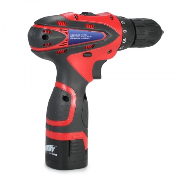 16.8V Lithium-Ion Two-speed Multi-functional Electric Cordless Drill Rechargeable Screwdriver with LED Light