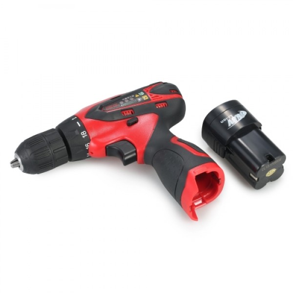 16.8V Lithium-Ion Two-speed Multi-functional Electric Cordless Drill Rechargeable Screwdriver with LED Light