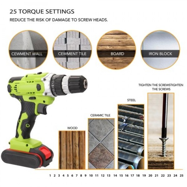 21V Multifunctional Electric Cordless Drill High-power Lithium Battery Wireless Rechargeable Hand Drills Home DIY Electric Power