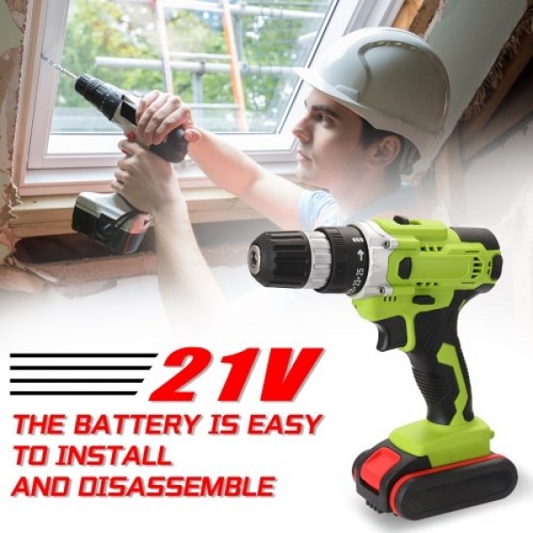 21V Multifunctional Electric Cordless Drill High-power Lithium Battery Wireless Rechargeable Hand Drills Home DIY Electric Power