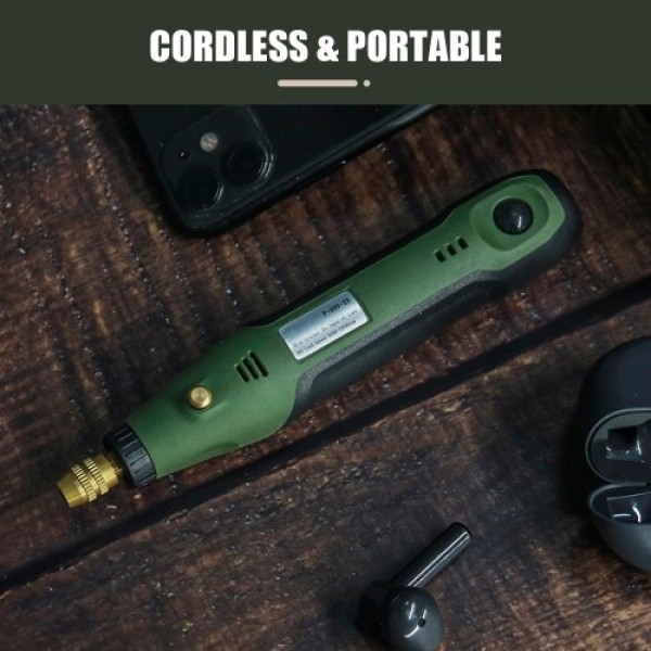 Cordless Rotary Tool 3.6V Li-Ion Power 3 Variable Speed USB Charging 32pcs Accessories Multi-Purpose for Light-Duty DIY Crafting