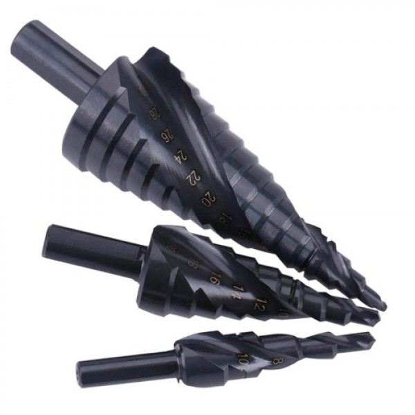 3Pcs 4-32MM HSS Stepped Drill Bit Set High-speed S...