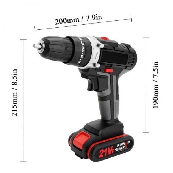 36V Multifunctional Impact Electric Cordless Drill High-power Lithium Battery Wireless Rechargeable Hand Drills Brush Motor Home