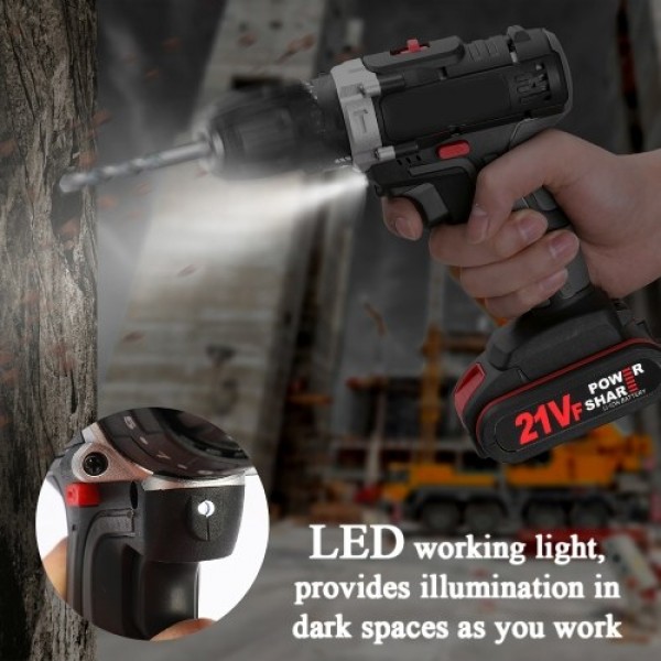 36V Multifunctional Impact Electric Cordless Drill High-power Lithium Battery Wireless Rechargeable Hand Drills Brush Motor Home