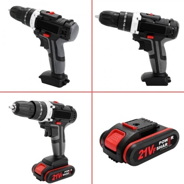 36V Multifunctional Impact Electric Cordless Drill High-power Lithium Battery Wireless Rechargeable Hand Drills Brush Motor Home