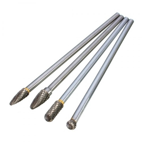 4Pcs Tungsten Steel 1/4'' Shank Rotary Cutting Bur...