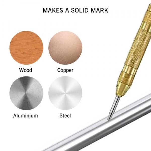 11 Pieces Step Drill Bit Set High-Speed Steel Step Drill Bit Set with Automatic Spring Loaded Center Punch Countersink Drill Bit