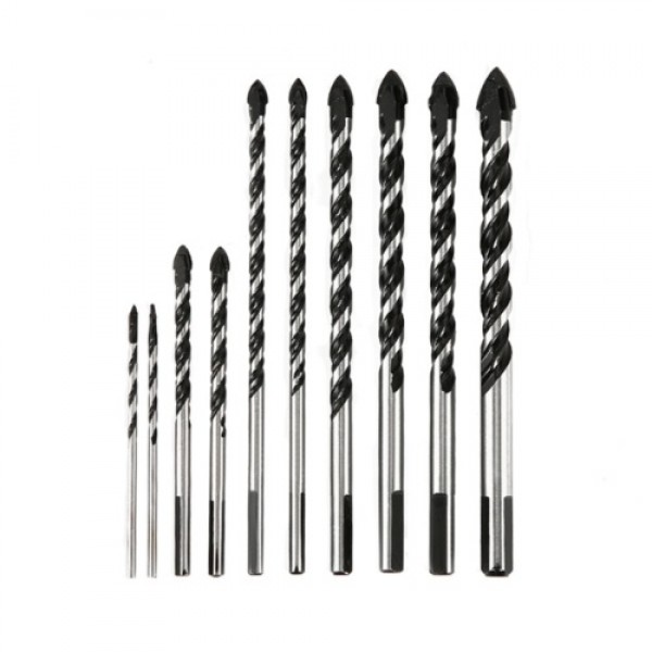 Masonry Drill Bits 10PCS for Tile Brick Glass Plas...