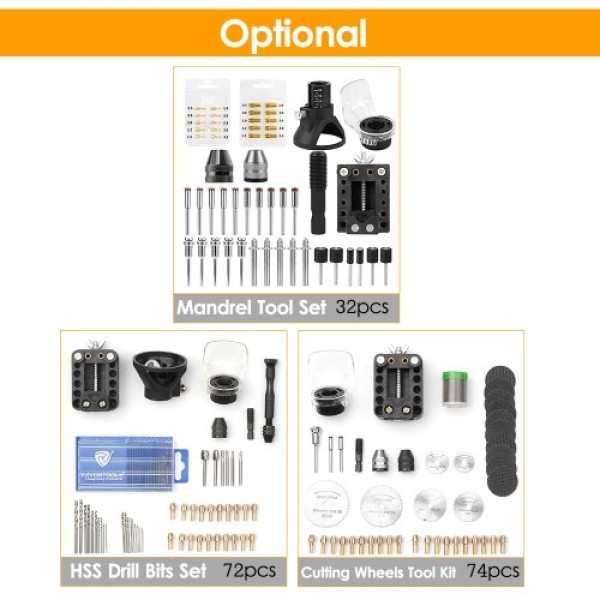 Rotary Tool Accessories Kit Saw Blade Mandrel Mini Drill Chuck Rotary Dedicated Locator Rotary Tools 0.5-3.2mm Brass Collet Set 