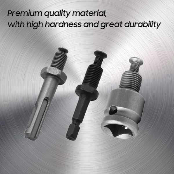 3 PCS Chuck Adapter Conversion Includes Electric Wrench Conversion Socket, Hex Shank, Round Shank
