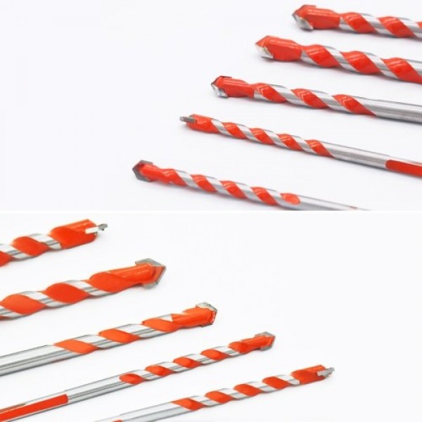 Drill Bits Set Multifunctional Twist Drill 5 PCS for Concrete Tile Glass Ceramic Brick Wood Plastic Stainless Steel   with 1/4 5