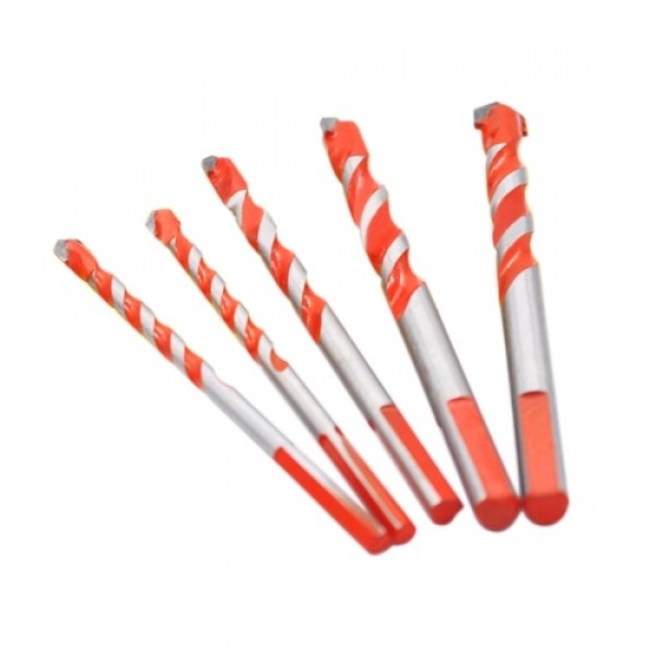 Drill Bits Set Multifunctional Twist Drill 5 PCS for Concrete Tile Glass Ceramic Brick Wood Plastic Stainless Steel   with 1/4 5