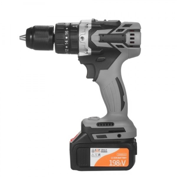 21V 4.0A Cordless Drill Driver Max Torque 200N.m 1/2 Inch Metal Keyless Chuck 20+3 Position 0-1550RMP Variable Speed Impact Hamm