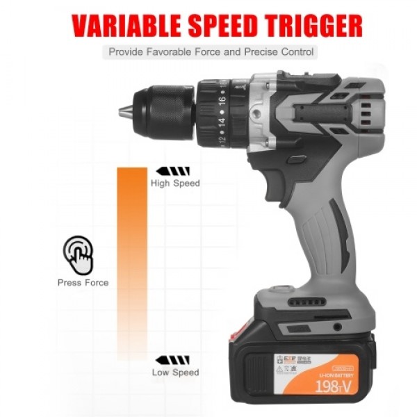 21V 4.0A Cordless Drill Driver Max Torque 200N.m 1...