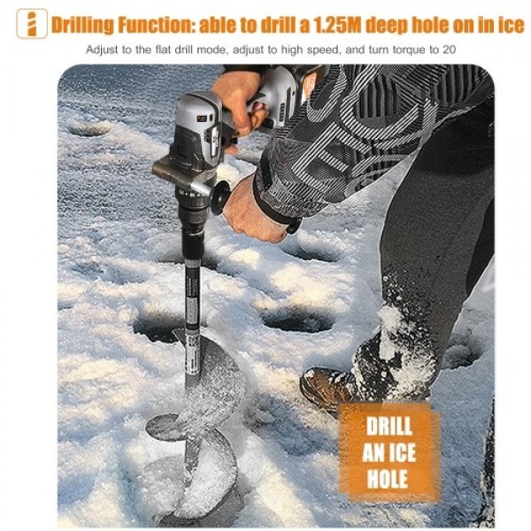 21V 4.0A Cordless Drill Driver Max Torque 200N.m 1/2 Inch Metal Keyless Chuck 20+3 Position 0-1550RMP Variable Speed Impact Hamm